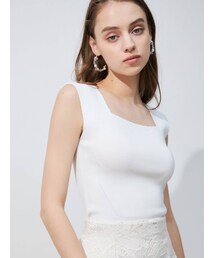 MERCURYDUO | 【To/】スクエアタンクハイツイストリブニット(ニット/セーター)