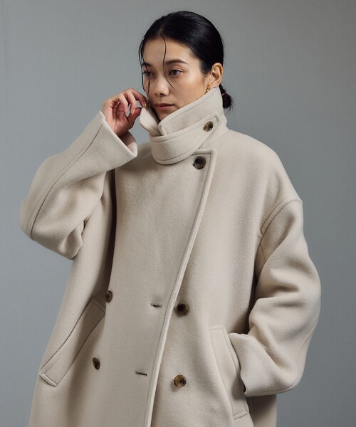 ADAM ET ROPE'(アダムエロペ)の「<追加>【WEB限定】MANTECOウールPコート(ピーコート・レディース・ブラウン/ベージュ系/ネイビー/オフホワイト・M/S)」の9枚目の写真