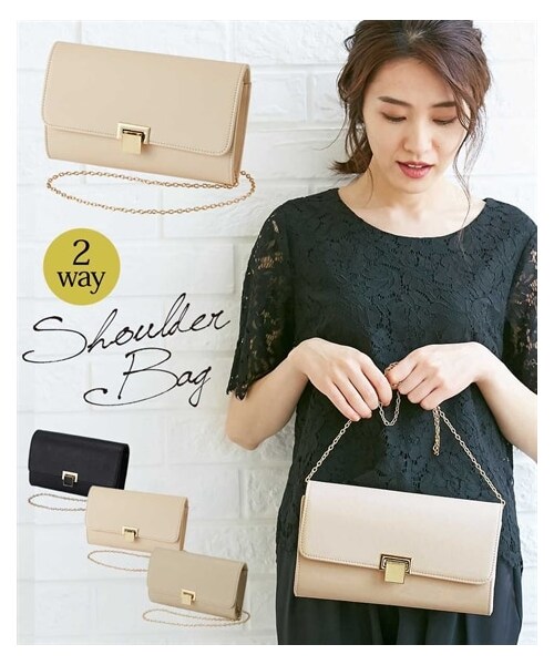 nissen（ニッセン）の「カラー金具付２ＷＡＹショルダーバッグ（バッグ・メンズ・ブラック/ベージュ/グレージュ・Y）」の3枚目の写真