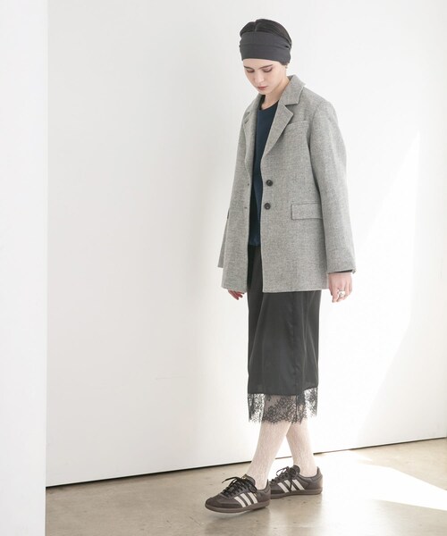 URBAN RESEARCH(アーバンリサーチ)の「ブリティッシュウールツイードジャケット(テーラードジャケット・レディース・L.GRAY/KHAKI・36/38)」の12枚目の写真