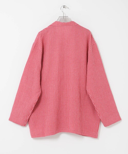 URBAN RESEARCH（アーバンリサーチ）の「『別注』Cale×URBAN RESEARCH　ギンガムチェックカバーオール（シャツ/ブラウス・メンズ・PINK×RED・3/4）」の11枚目の写真