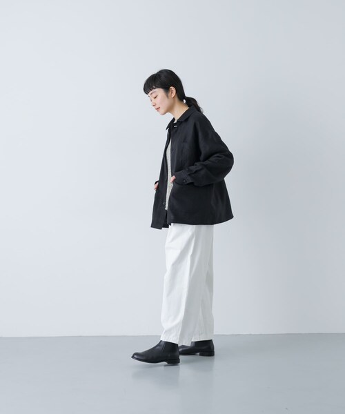 かぐれ(カグレ)の「『ユニセックス』リネンカバーオール(カバーオール・レディース・GREGE/CHARCOAL/BLACK・1/2)」の10枚目の写真
