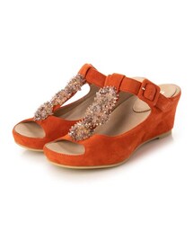 D'ICI（ディッシィ）の「モード エ ジャコモ ディッシィ MODE ET JACOMO D'ICI 【クッション入り】ビジュー付きTストラップサンダル （サンダル）」