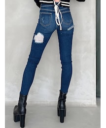 GYDA | M/W BOTH RIPPED スキニーデニムパンツ(デニムパンツ)