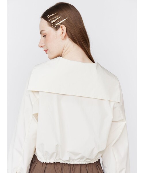 CALNAMUR（カルナムール）の「SAILOR COLLAR BLOUSON/セーラーカラーブルゾン（ブルゾン・レディース・ホワイト/ピンク/ネイビー・F）」の3枚目の写真