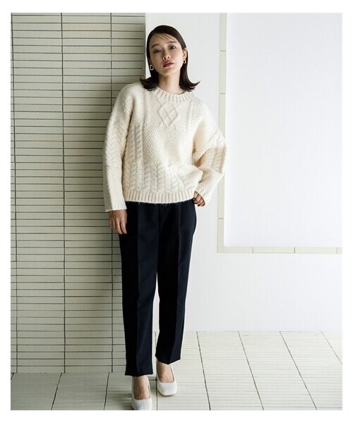 nissen（ニッセン）の「【sail】テーパードパンツ　小さいサイズ（パンツ・レディース・グレー/ブラック・P58/P61）」の2枚目の写真