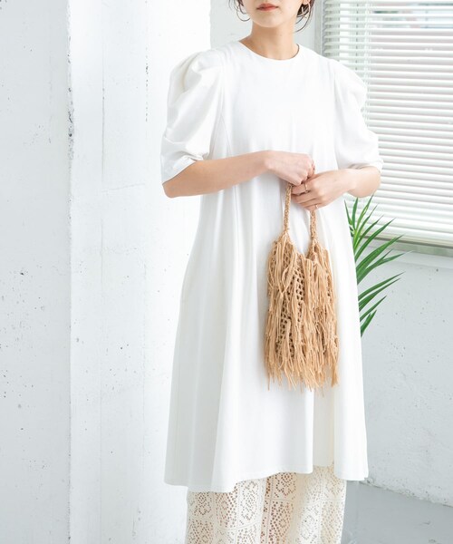 KBF（ケイビーエフ）の「フリンジニットBAG（ハンドバッグ・レディース・GREEN/BEIGE/BLACK・one）」の13枚目の写真