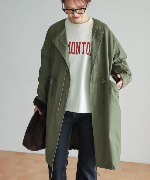 URBAN RESEARCH DOORS（アーバンリサーチドアーズ）の「3WAYノーカラーモッズコート（モッズコート・レディース・KHK×BEG/NAVY×NAVY・M）」の15枚目の写真