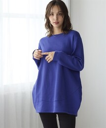 nissen | 綿100％裏起毛スウェットゆるシルエットコクーンチュニック(抗菌防臭・毛玉防止・静電気防止)＜大きいサイズ有＞(チュニック)