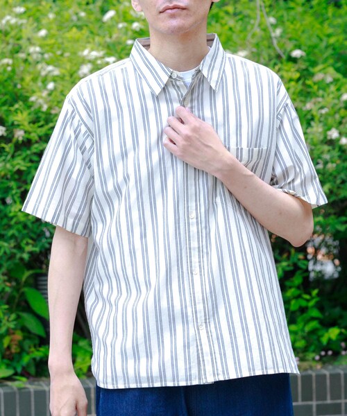 URBAN RESEARCH Sonny Label（アーバンリサーチサニーレーベル）の「インドコットンストライプシャツ（シャツ/ブラウス・メンズ・オフ/ブルー・M/L）」の10枚目の写真