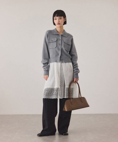 ADAM ET ROPE'（アダムエロペ）の「【サステナブル】レースワンピーススカート（スカート・レディース・ブラック/ホワイト・F）」の7枚目の写真