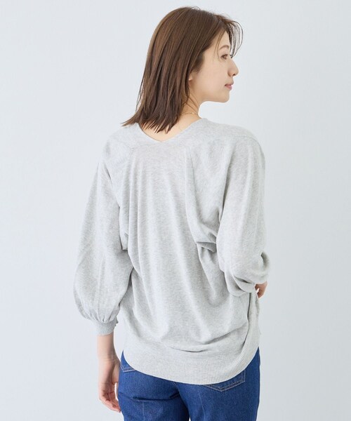 Jayro（ジャイロ）の「ピュアコットンカルマネックプルオーバー（ニット/セーター・レディース・スミクロ/ライトグレー/オフホワイト・F）」の15枚目の写真