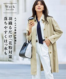 nissen | ツイル生地ステンカラーコート(花粉がつきにくい・落ちやすい・はっ水)(ステンカラーコート)