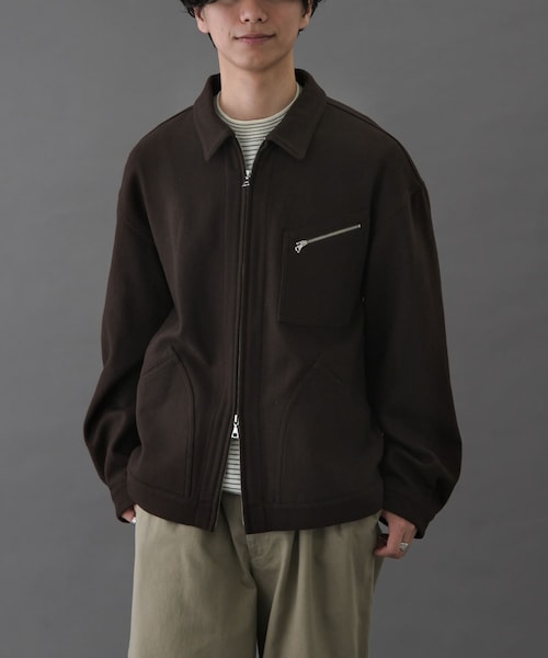 URBAN RESEARCH DOORS(アーバンリサーチドアーズ)の「FORK&SPOON ウールショートブルゾン(ブルゾン・メンズ・NAVY/CHARCOAL/BROWN・4/5)」の3枚目の写真