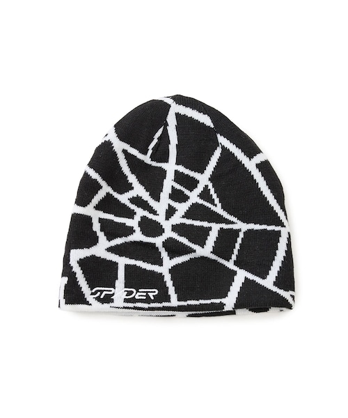 ADAM ET ROPE'(アダムエロペ)の「【SPYDER】REVERSIBLE SPIDER WEB KNIT/CAP(ニットキャップ/ビーニー・レディース・ブラック/レッド・F)」の1枚目の写真