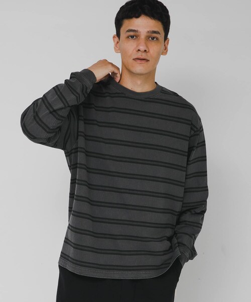 URBAN RESEARCH Sonny Label（アーバンリサーチサニーレーベル）の「ピグメントボーダーロングスリーブTシャツ（Tシャツ/カットソー・メンズ・ベージュ/ブラック・M/L）」の17枚目の写真