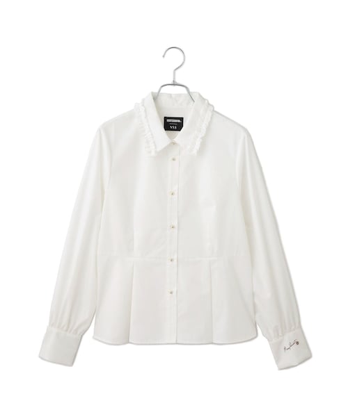 VIS(ビス)の「【MARY QUANT×VIS】フリルカラーペプラムシャツブラウス(シャツ/ブラウス・レディース・ホワイト/サックス/ピンク・F)」の1枚目の写真