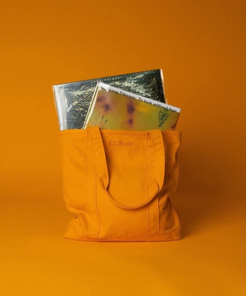 bonjour records(ボンジュールレコーズ)の「L.L.Bean/エル・エル・ビーン record tote bag for bonjor records exclusive(トートバッグ・レディース・チャコール/オレンジ・F)」の4枚目の写真