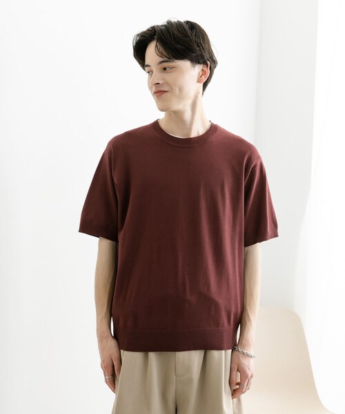 SENSE OF PLACE by URBAN RESEARCH(センスオブプレイスバイアーバンリサーチ)の「クルーネックニットショートスリーブTシャツ(ニット/セーター・メンズ・BLACK/BROWN/GREEN・M/L)」の21枚目の写真