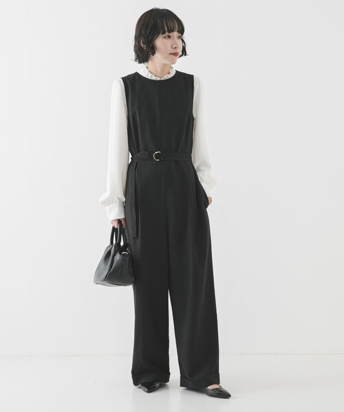 URBAN RESEARCH(アーバンリサーチ)の「『2サイズ展開』ベルト付きオールインワン(つなぎ/オールインワン・レディース・NAVY/BLACK・36/38)」の10枚目の写真