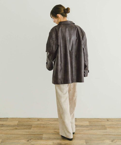 ITEMS URBANRESEARCH（アイテムズ アーバンリサーチ）の「カバーオールジャケット（カバーオール・レディース・BRN/BLK・FREE）」の15枚目の写真