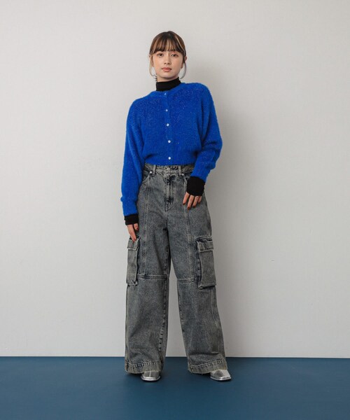 SENSE OF PLACE by URBAN RESEARCH(センスオブプレイスバイアーバンリサーチ)の「ヴィンテージデニムワイドパンツ(デニムパンツ・レディース・GRAY/L.INDIGO・S/M)」の10枚目の写真