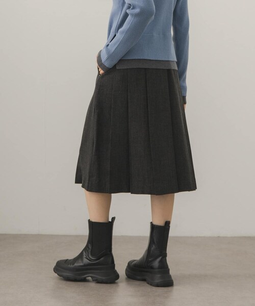 KBF（ケイビーエフ）の「プリーツミディスカート（スカート・レディース・CHARCOAL/BROWN・One）」の5枚目の写真