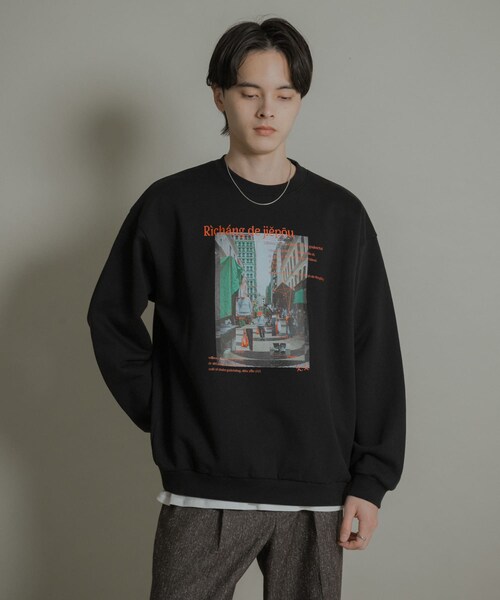 SENSE OF PLACE by URBAN RESEARCH(センスオブプレイスバイアーバンリサーチ)の「City graphic crew-neck Sweat(スウェット・メンズ・BLACK/GRAY/BLUE・M/L)」の6枚目の写真