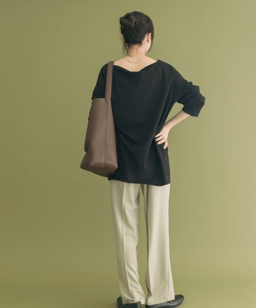 ITEMS URBANRESEARCH(アイテムズ アーバンリサーチ)の「シルケットロングスリーブTシャツ(Tシャツ/カットソー・レディース・WHT/BORDER/BLK・FREE)」の17枚目の写真