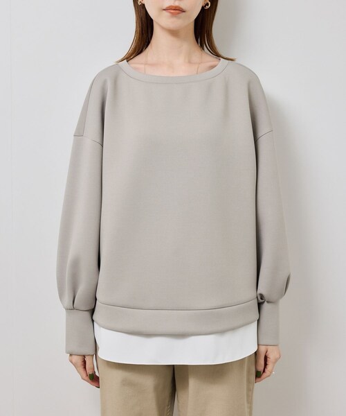 ROPE' PICNIC（ロペピクニック）の「カルゼダンボールレイヤードプルオーバー（Tシャツ/カットソー・レディース・チャコール/グレー系/キナリ・F）」の20枚目の写真