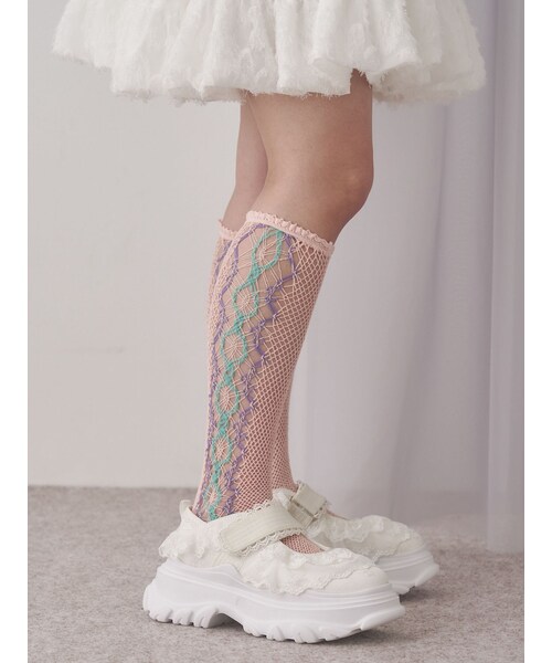 merry jenny（メリージェニー）の「トーションソックス（ソックス/靴下・レディース・オフホワイト/アイボリー/ブラック/ピンク/ラベンダー・F）」の3枚目の写真