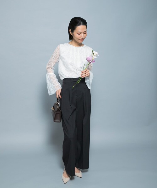 URBAN RESEARCH ROSSO（アーバンリサーチロッソ）の「フレアスリーブレースブラウス（シャツ/ブラウス・レディース・WHITE/SAX/BLACK・Free）」の10枚目の写真