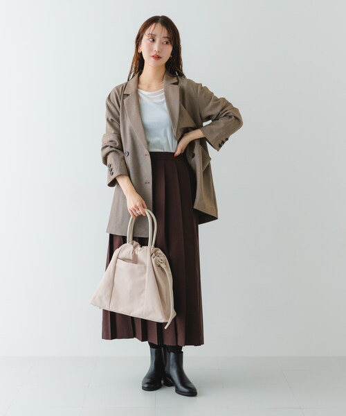 RODE SKO(ロデスコ)の「ショルダー付撥水キンチャクバッグ(ショルダーバッグ・レディース・BLACK/GRAY/IVORY・one)」の11枚目の写真