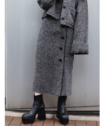 MURUA | レザーパイピングタイトスカート【セットアップ着用可能】(スカート)