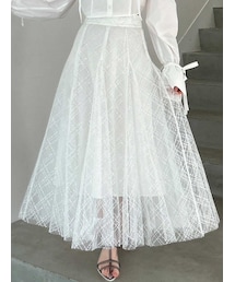 dazzlin | スパンコールチュールチェックスカート(スカート)