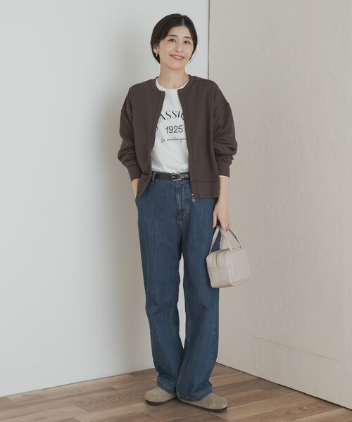 URBAN RESEARCH DOORS（アーバンリサーチドアーズ）の「『WEB/一部店舗限定カラー』コットンスウェットZIPカーディガン（カーディガン/ボレロ・レディース・GRAY/BROWN/CHARCOAL/BLUE・M）」の20枚目の写真