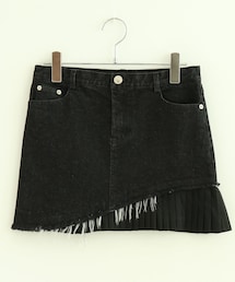 【reheat】デニムプリーツミニスカート