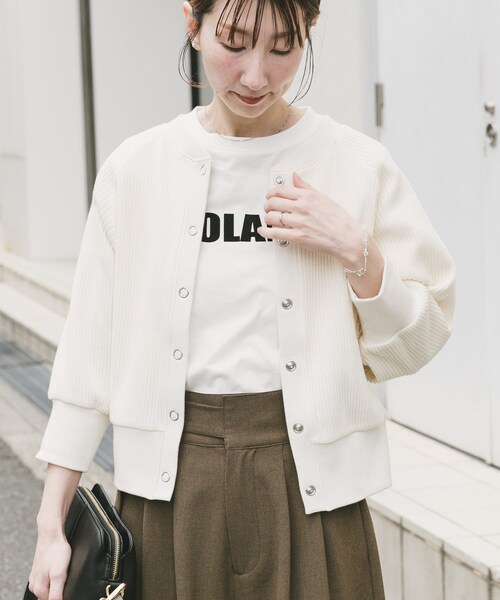 ITEMS URBANRESEARCH(アイテムズ アーバンリサーチ)の「針抜きドルマンカーディガン(カーディガン/ボレロ・レディース・L.YEL/BLK/OFF・Free)」の6枚目の写真