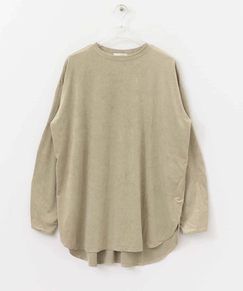 LAATO（ラート）の「SHINY LONG T-SHIRTS（Tシャツ/カットソー・レディース・クリーム/サブレ/チョコレート・FREE）」の2枚目の写真