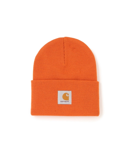 ADAM ET ROPE'（アダムエロペ）の「【carhartt/カーハート】ACRYLIC WATCH HAT（ニットキャップ/ビーニー・レディース・ブラック/ブラウン/カーキ/オレンジ・F）」の4枚目の写真