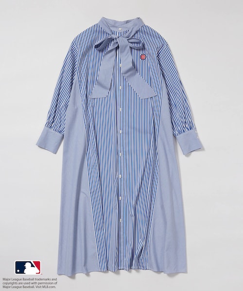 ROPE' PICNIC（ロペピクニック）の「【MLB COLLECTION BY JUN】リボンタイシャツワンピース（シャツワンピース・レディース・ネイビー/ブルー/サックス・38）」の2枚目の写真