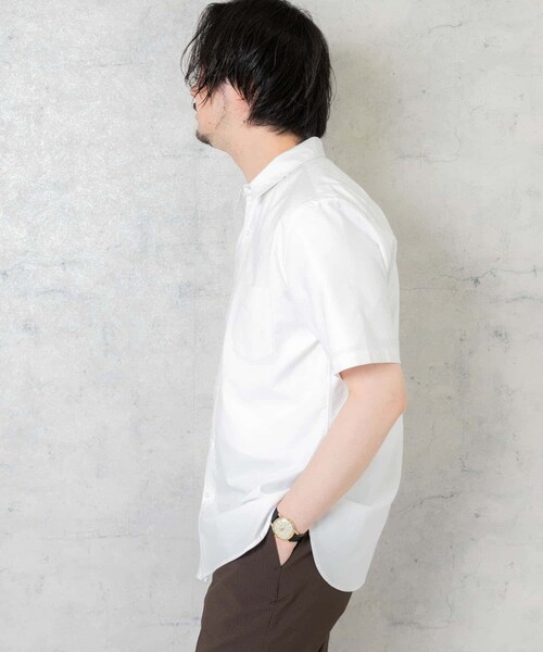 URBAN RESEARCH ROSSO（アーバンリサーチロッソ）の「『抗菌/消臭』『XXLサイズあり』ハイパフォーマンスオックス半袖シャツ（シャツ/ブラウス・メンズ・SAX/WHITE/GRAY/BLACK/INDIGO/SAX STRIPE/GRY STRIPE/NAVY CHECK/BLK CHECK/BLK WATCH/NAVY・S/M/L/XL/XXL）」の19枚目の写真