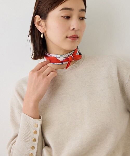 ROPE'(ロペ)の「【一部WEB限定カラー】カシミヤブレンドスリーブ釦サイドスリットニット/イージーケア【J'aDoRe・一部店舗限定サイズ】(ニット/セーター・レディース・グレー/ダークブラウン/ベージュ系/ネイビー/ピンク/ワイン・36/38)」の16枚目の写真