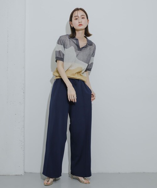 SENSE OF PLACE by URBAN RESEARCH（センスオブプレイスバイアーバンリサーチ）の「ニュアンスジャガードシアーセーター（Tシャツ/カットソー・レディース・GRAY/BLUE/YELLOW・one）」の13枚目の写真