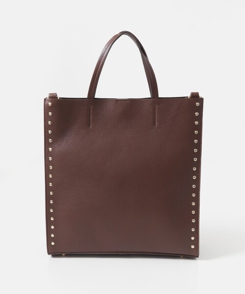 URBAN RESEARCH ROSSO（アーバンリサーチロッソ）の「AULENTTI　スタッズスクエアバッグ（ハンドバッグ・レディース・BEIGE/BROWN・Free）」の6枚目の写真