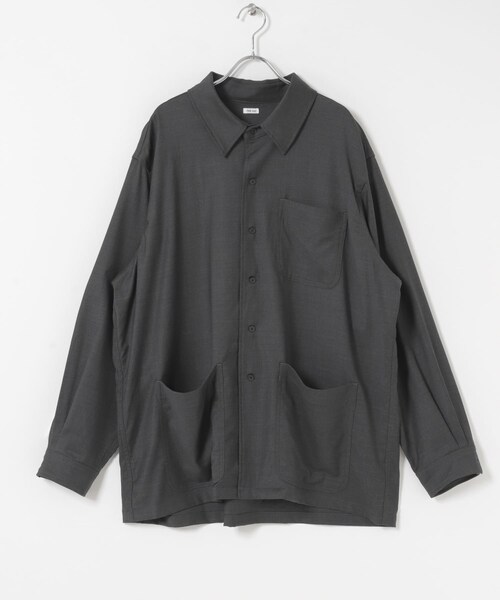 URBAN RESEARCH(アーバンリサーチ)の「THE DAY WOOL SILK CHORE JACKET(カバーオール・メンズ・BLACK/CHARCOAL・1/2)」の12枚目の写真