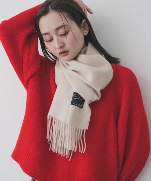 SENSE OF PLACE by URBAN RESEARCH（センスオブプレイスバイアーバンリサーチ）の「カシミヤミックスウールストール（マフラー・レディース・BLACK/IVORY/MOCHA・one）」の6枚目の写真