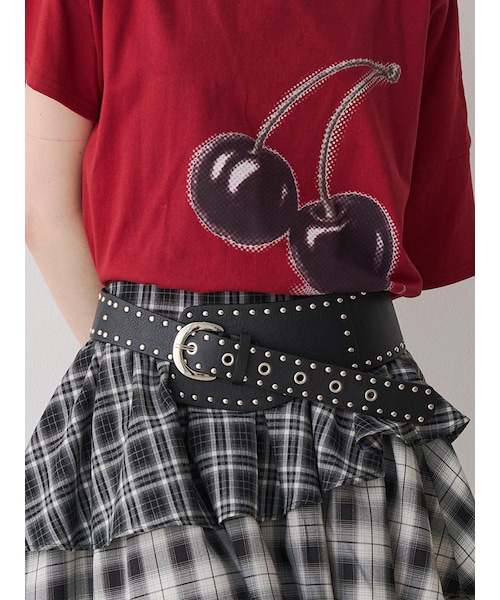 jouetie（ジュエティ）の「ワイドスタッズベルト（ベルト・レディース・ブラック/ブラウン・F）」の5枚目の写真