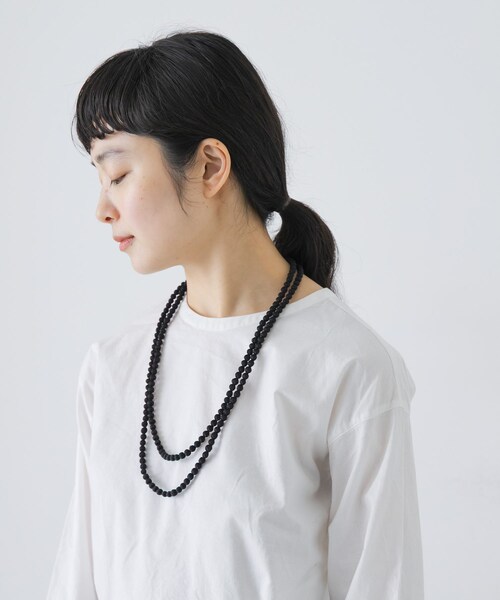 かぐれ（カグレ）の「CITRUS　GUDLI NECKLACE（ネックレス・レディース・Black/Ecru/L Grey・-0）」の12枚目の写真