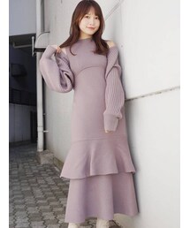 MERCURYDUO | バックディティールボレロセットニットワンピース(ワンピース)